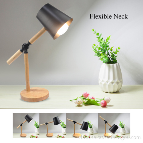Creative Shape Desk Lamp Wooden Base Study Light Students Light For Dorm